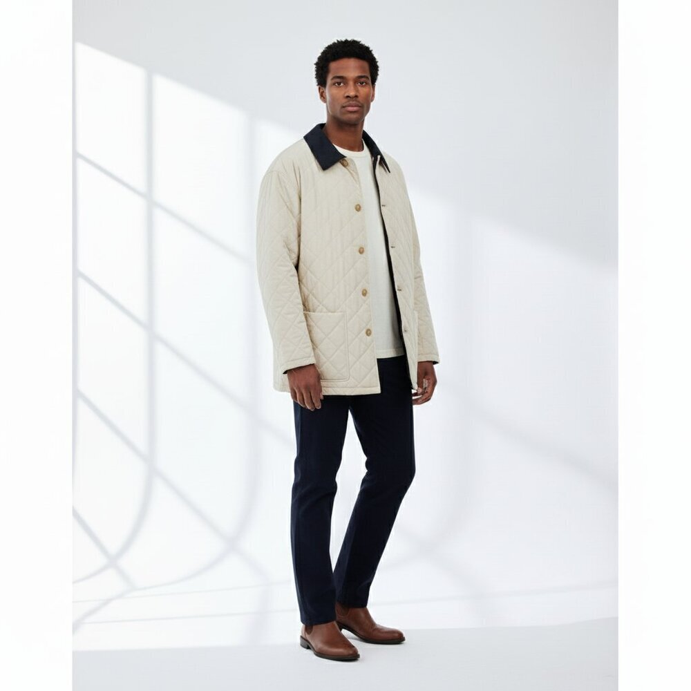 NWOT Dooney & Burke Quilted Jacket‎ Beige Men L